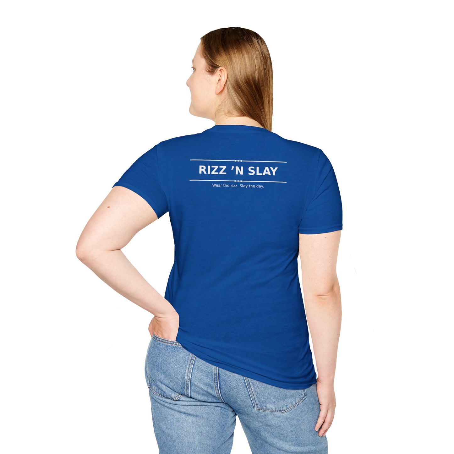 Rizz N Slay Logo Tee - Unisex Cotton Crew Tee with 'Wear the Rizz Slay the Day' Slogan