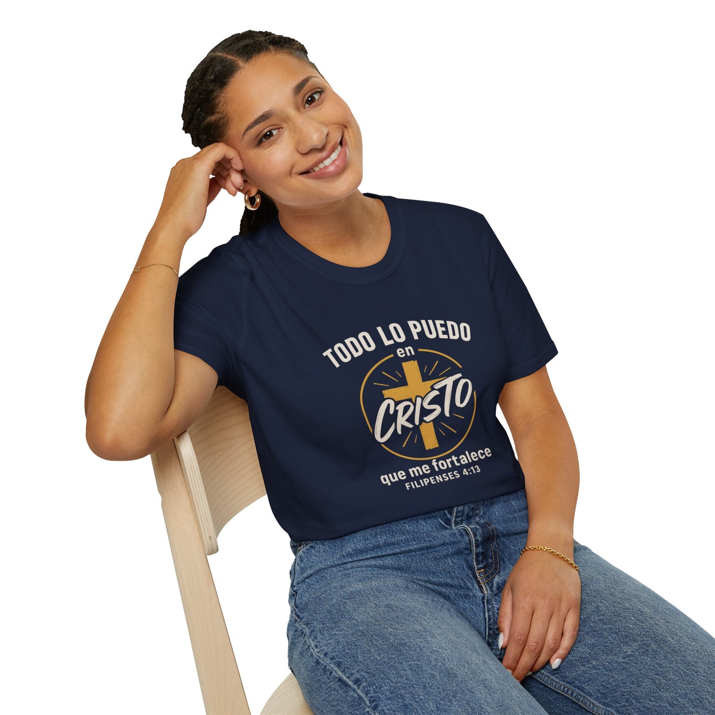 Todo lo Puedo en Cristo | Camiseta Cristiana Filipenses 4:13, Playera de Fe, Inspiración Bíblica, Regalo Cristiano Unisex