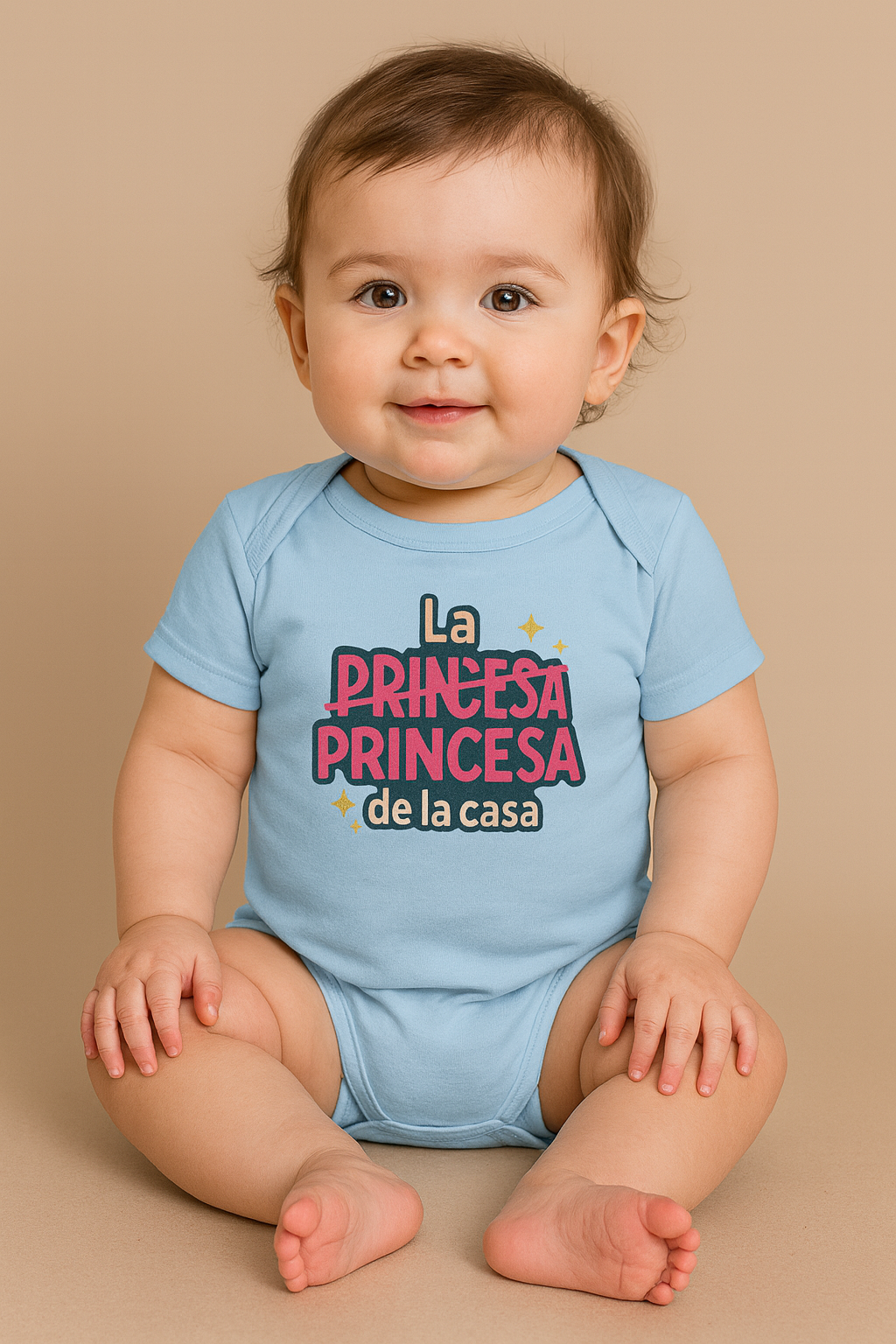 Infant Onesie - 'Reina' Tachado y 'Princesa' Destacado - Mensaje de Amor Familial - Ideal para Baby Shower y Sesiones de Fotos