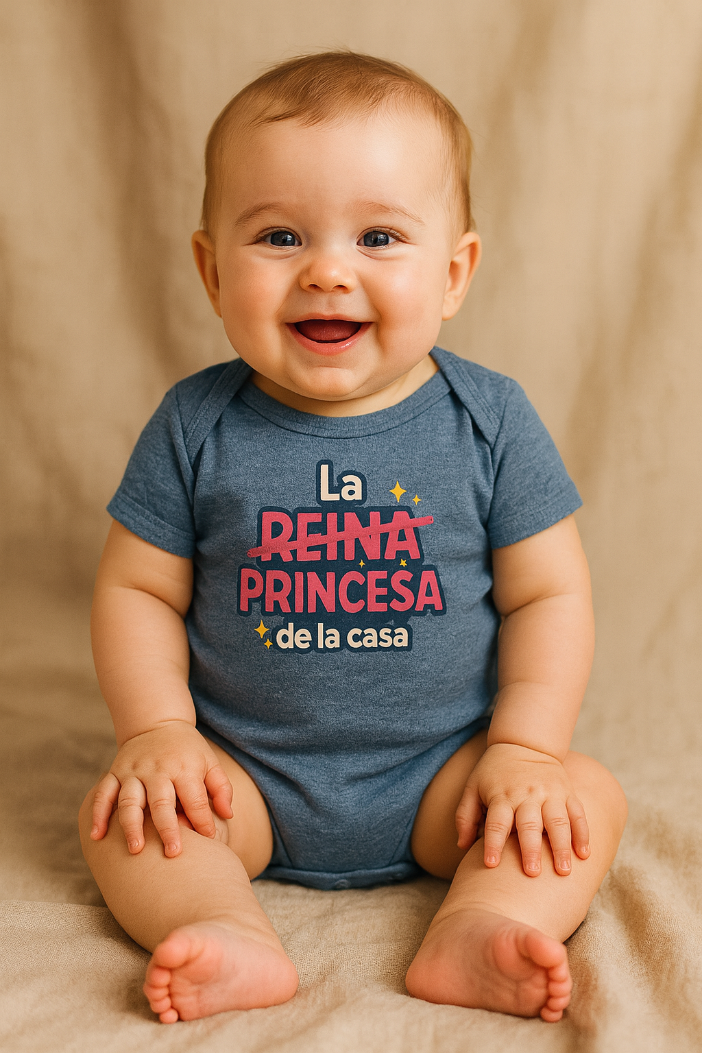 Infant Onesie - 'Reina' Tachado y 'Princesa' Destacado - Mensaje de Amor Familial - Ideal para Baby Shower y Sesiones de Fotos