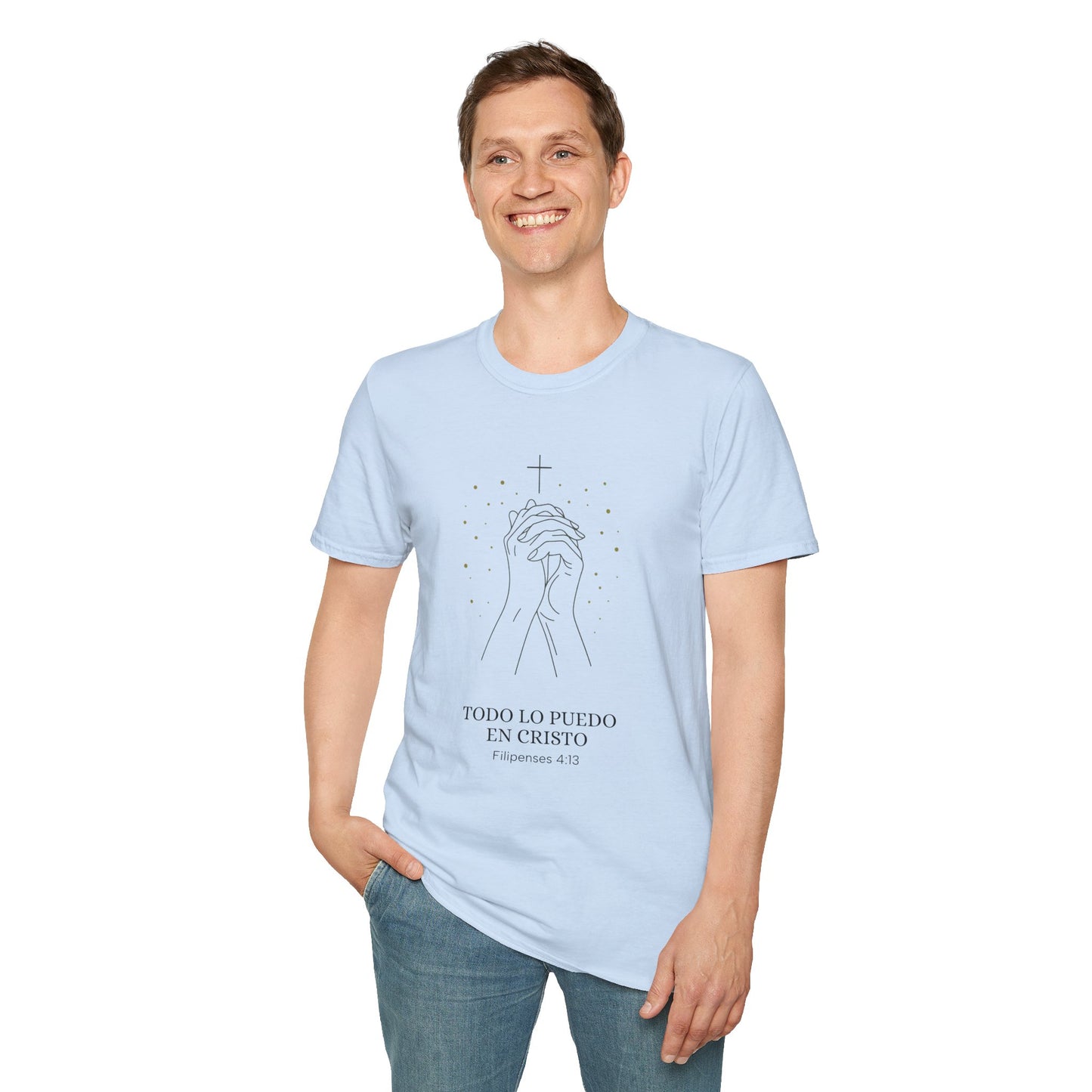 Todo lo Puedo en Cristo | Camiseta Cristiana Filipenses 4:13, Playera de Fe, Camiseta Religiosa Bíblica, Inspiración Espiritual, Regalo Cristiano Unisex