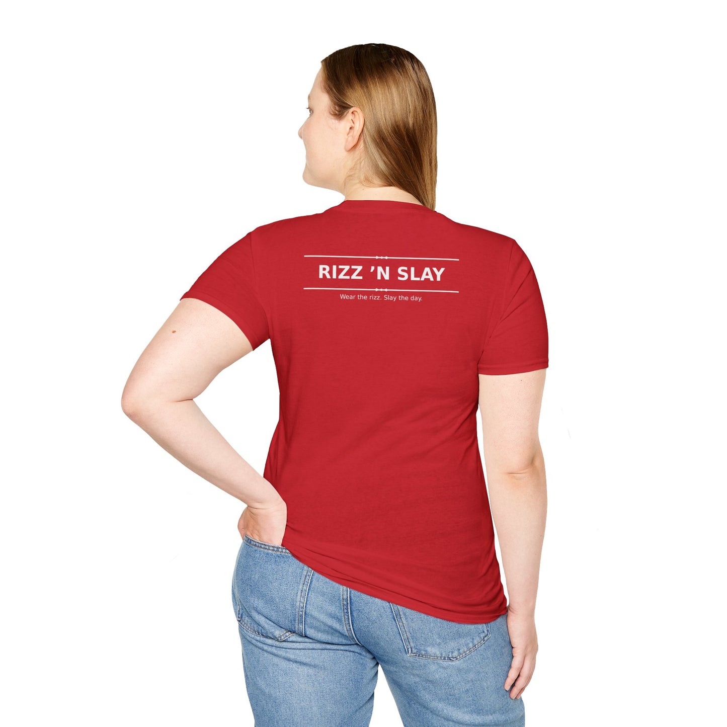 Rizz N Slay Logo Tee - Unisex Cotton Crew Tee with 'Wear the Rizz Slay the Day' Slogan