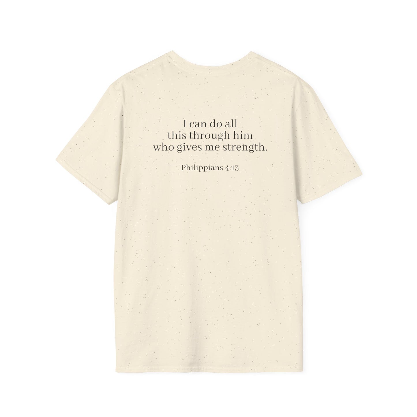I can do all through Christ | Inspirational Christian T-Shirt, Religious Shirt, Faith Tee, Unisex Softstyle T-Shirt, Biblical Gift, Prayer Shirt, Philippians 4:13 Tee