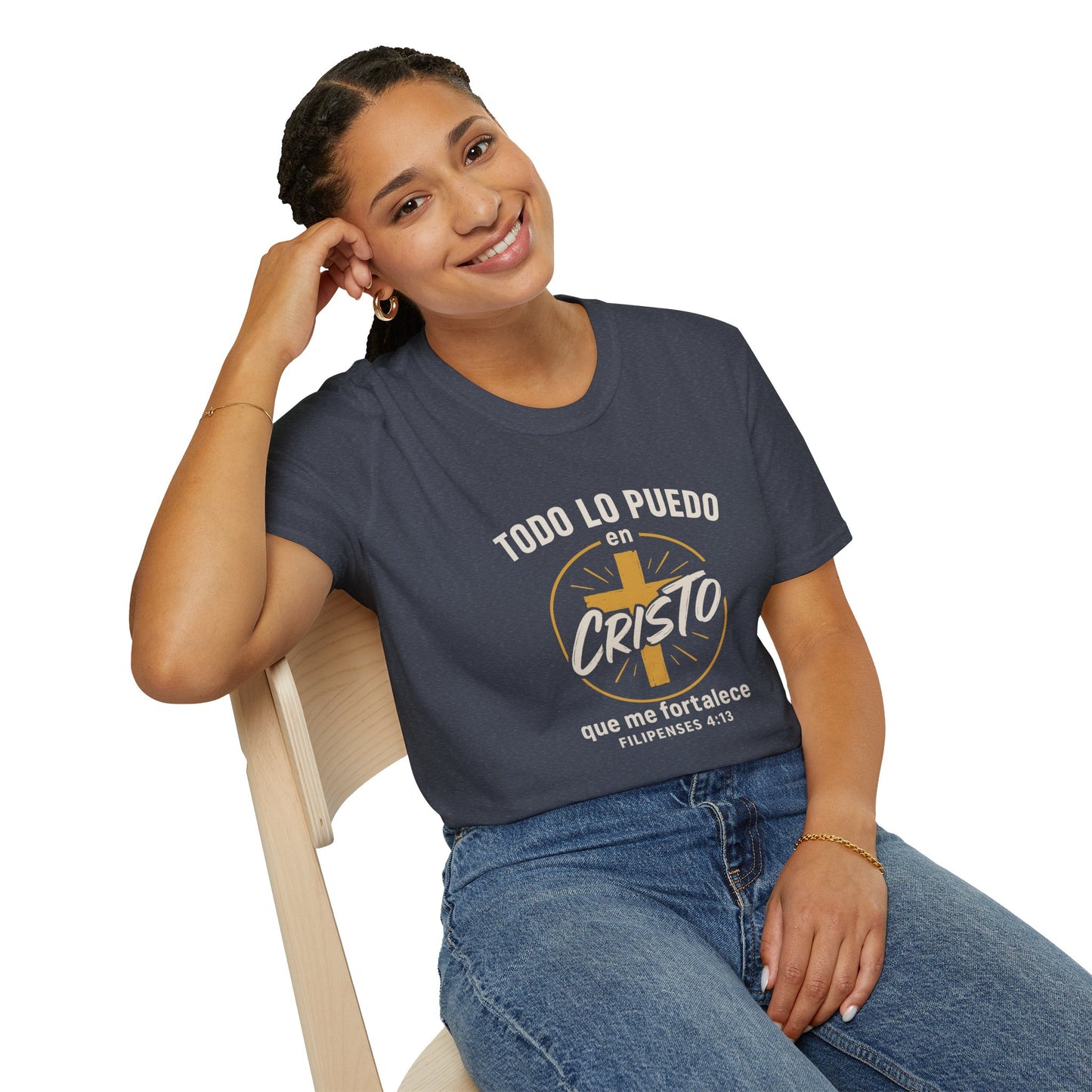 Todo lo Puedo en Cristo | Camiseta Cristiana Filipenses 4:13, Playera de Fe, Inspiración Bíblica, Regalo Cristiano Unisex