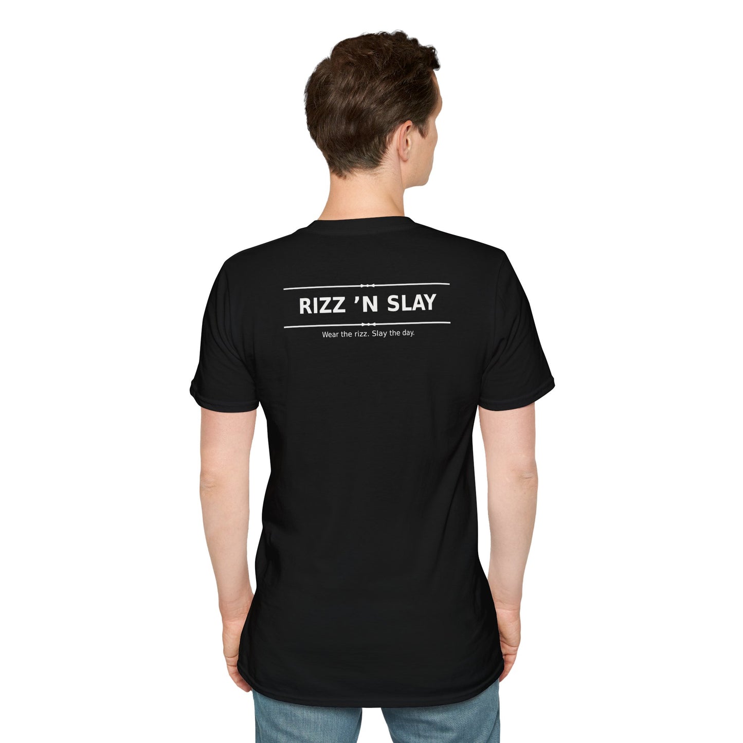 Rizz N Slay Logo Tee - Unisex Cotton Crew Tee with 'Wear the Rizz Slay the Day' Slogan