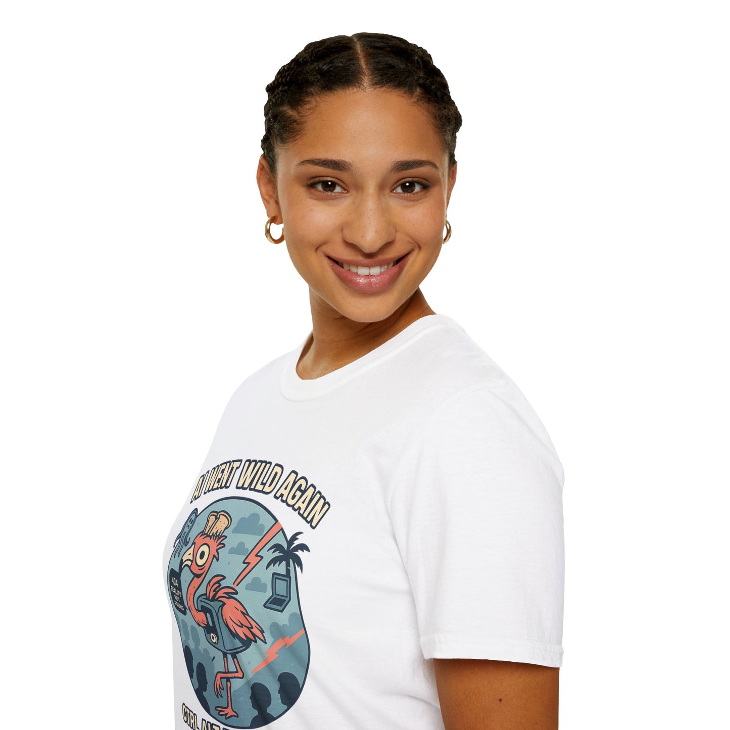 AI Gone Wild T-Shirt, Quirky Flamingo Tee