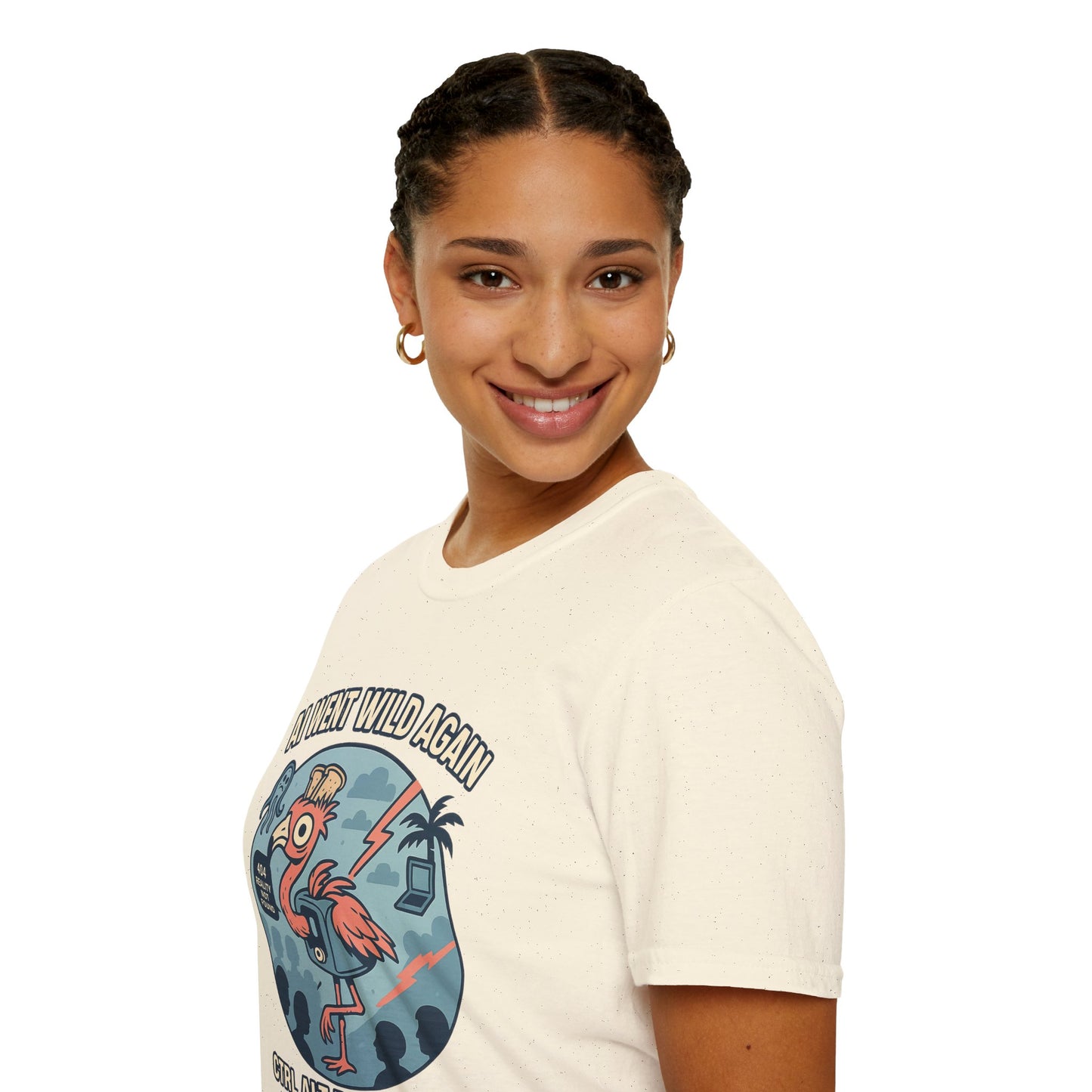 AI Gone Wild T-Shirt, Quirky Flamingo Tee