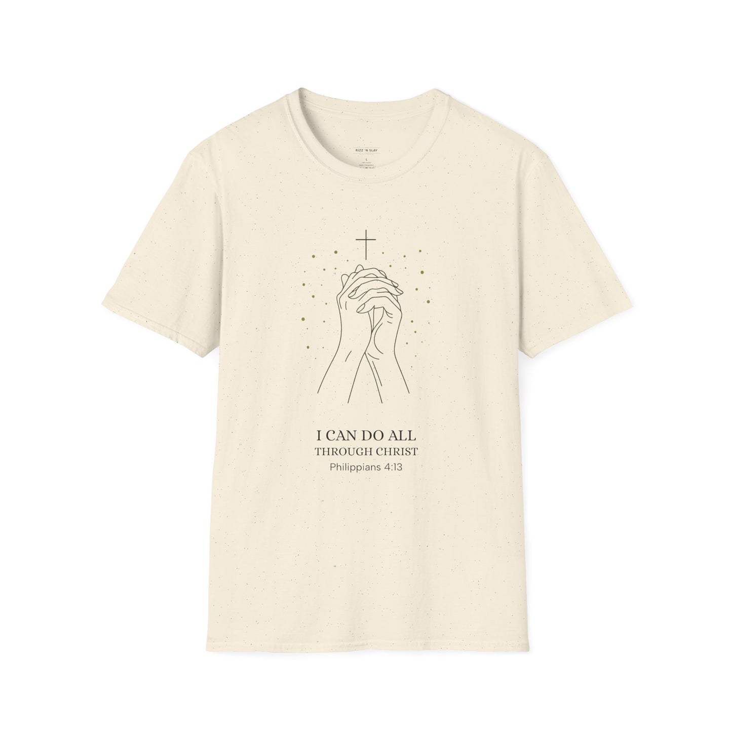 I can do all through Christ | Inspirational Christian T-Shirt, Religious Shirt, Faith Tee, Unisex Softstyle T-Shirt, Biblical Gift, Prayer Shirt, Philippians 4:13 Tee