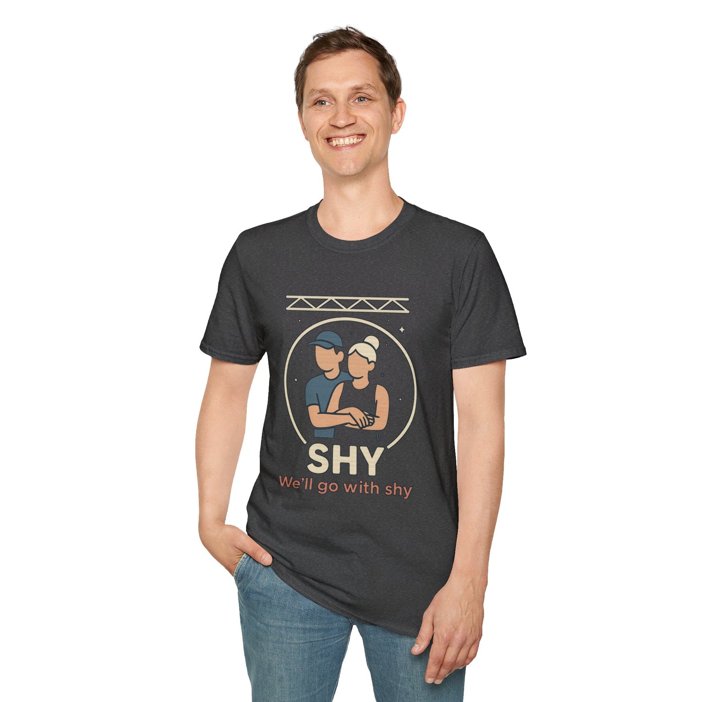 Shy — Crowd Cam Cuddle Tee | Dark, Unisex Oversized Boxy Tee