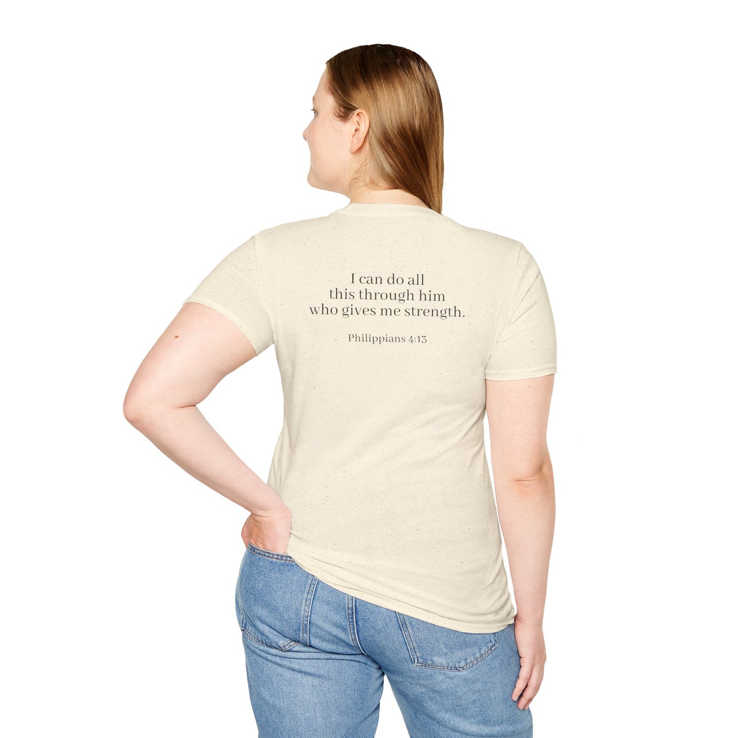 I can do all through Christ | Inspirational Christian T-Shirt, Religious Shirt, Faith Tee, Unisex Softstyle T-Shirt, Biblical Gift, Prayer Shirt, Philippians 4:13 Tee