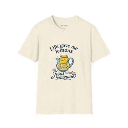Life Gave Me Lemons But Jesus Is Making Lemonade Christian T-Shirt, Cute Inspirational Faith Tee, Funny Jesus Shirt for Women Men Youth