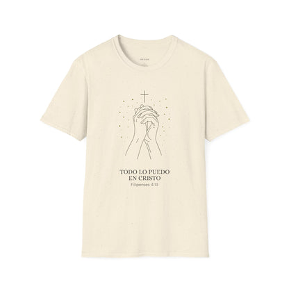 Todo lo Puedo en Cristo | Camiseta Cristiana Filipenses 4:13, Playera de Fe, Camiseta Religiosa Bíblica, Inspiración Espiritual, Regalo Cristiano Unisex
