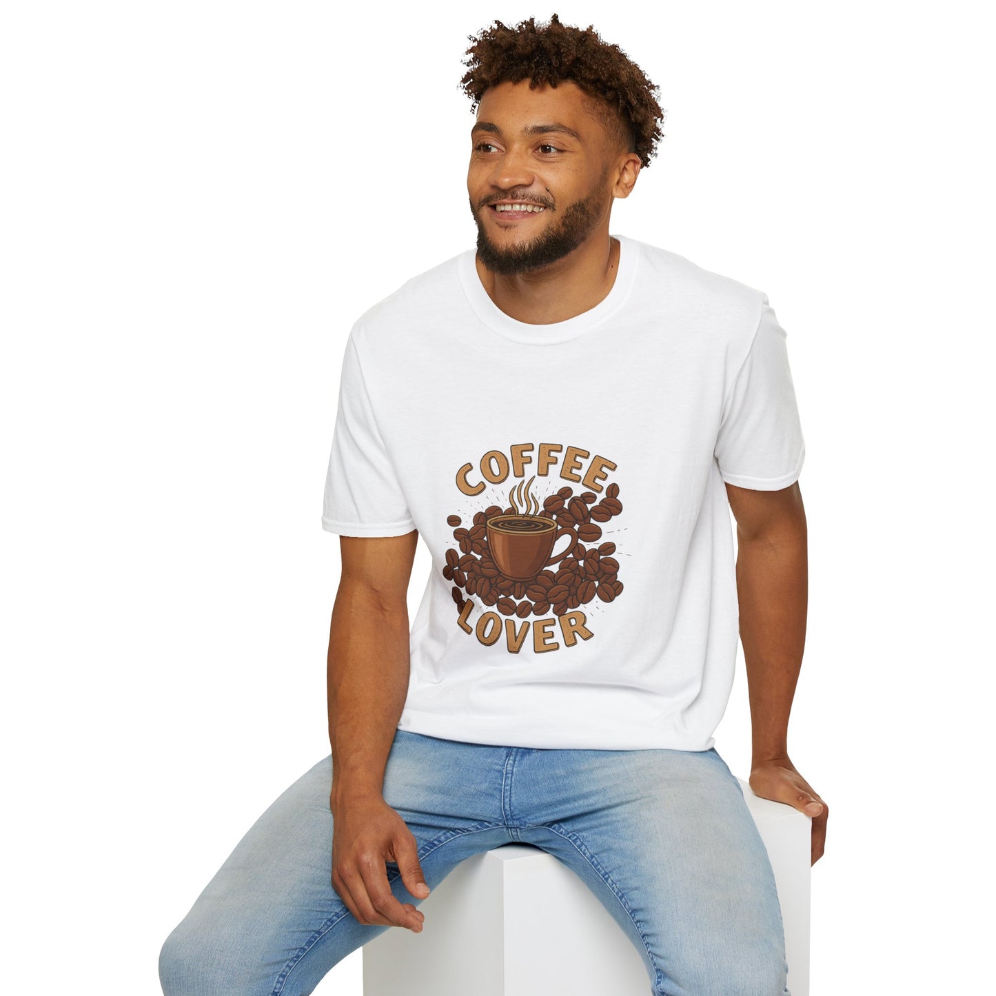 Coffee Lover T-Shirt — Vintage Steaming Cup & Beans Tee