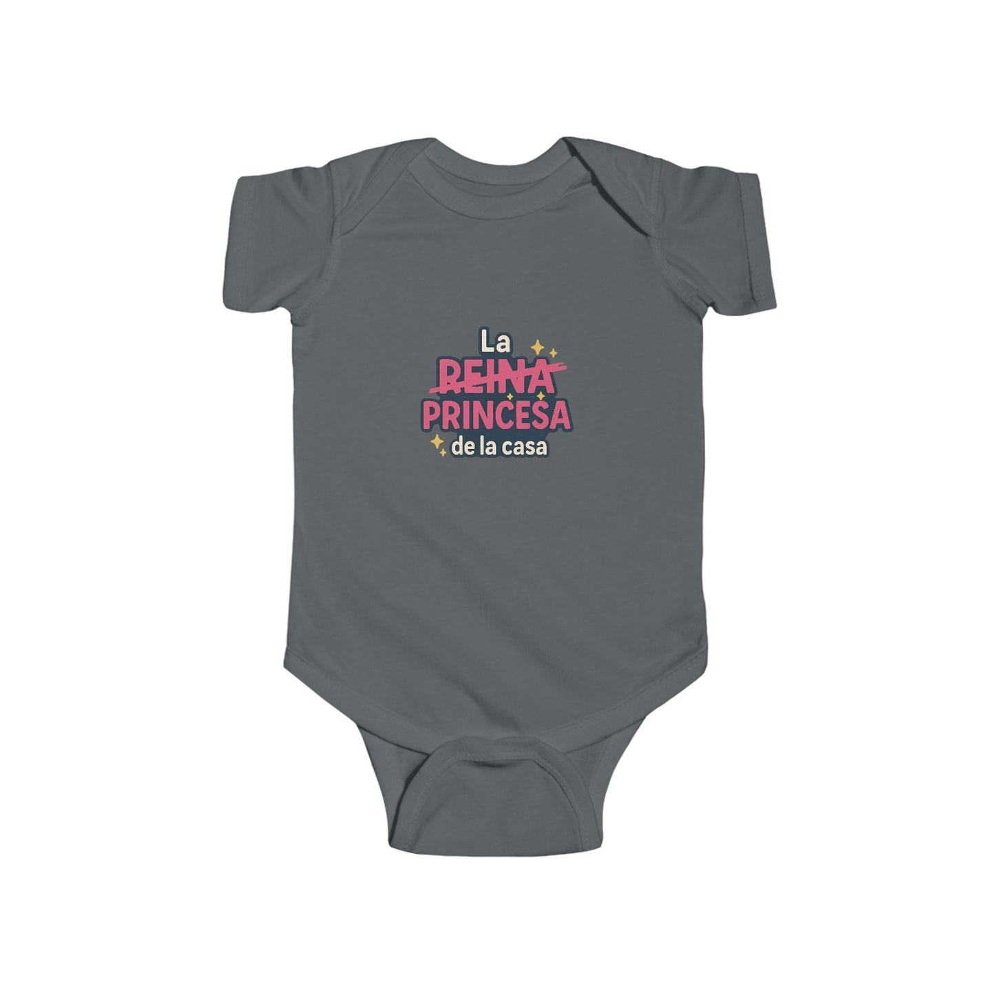 Infant Onesie - 'Reina' Tachado y 'Princesa' Destacado - Mensaje de Amor Familial - Ideal para Baby Shower y Sesiones de Fotos
