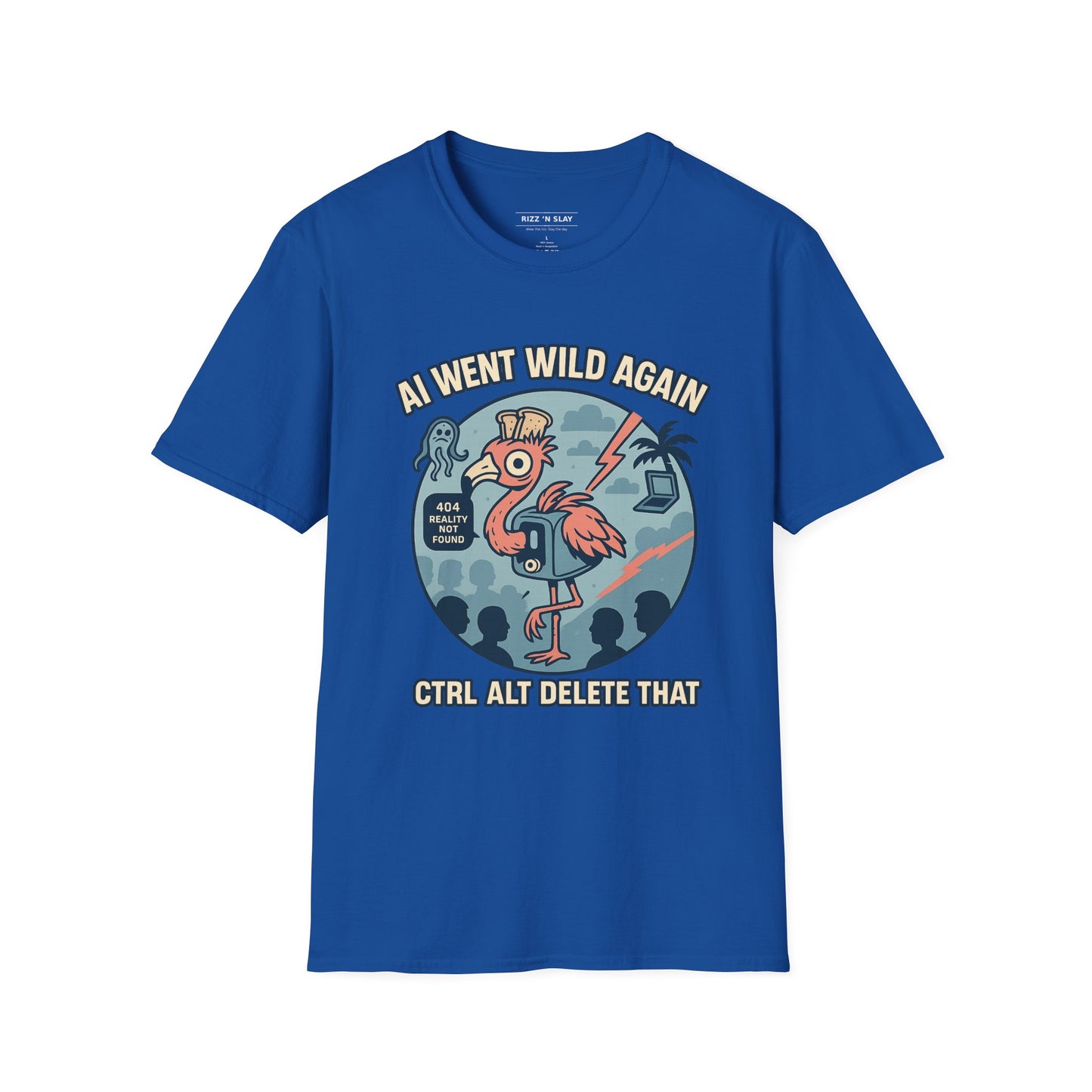 AI Gone Wild T-Shirt, Quirky Flamingo Tee