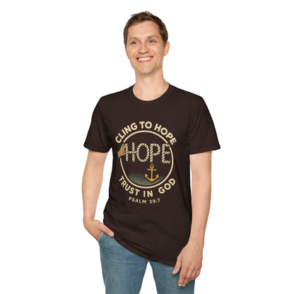 Cling to hope, trust in God - HOPE Anchor Tee — Christian Hope Rope & Anchor Graphic T-Shirt