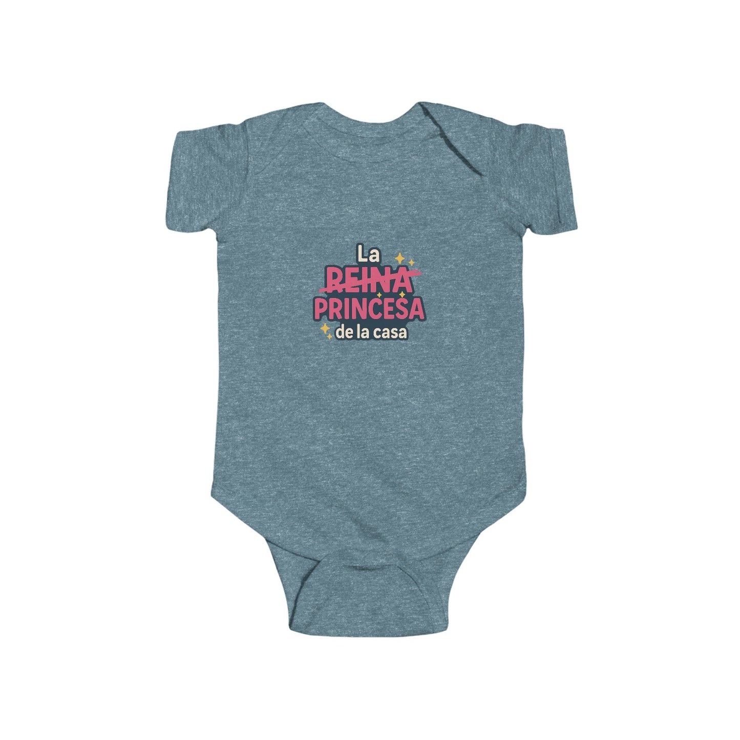 Infant Onesie - 'Reina' Tachado y 'Princesa' Destacado - Mensaje de Amor Familial - Ideal para Baby Shower y Sesiones de Fotos