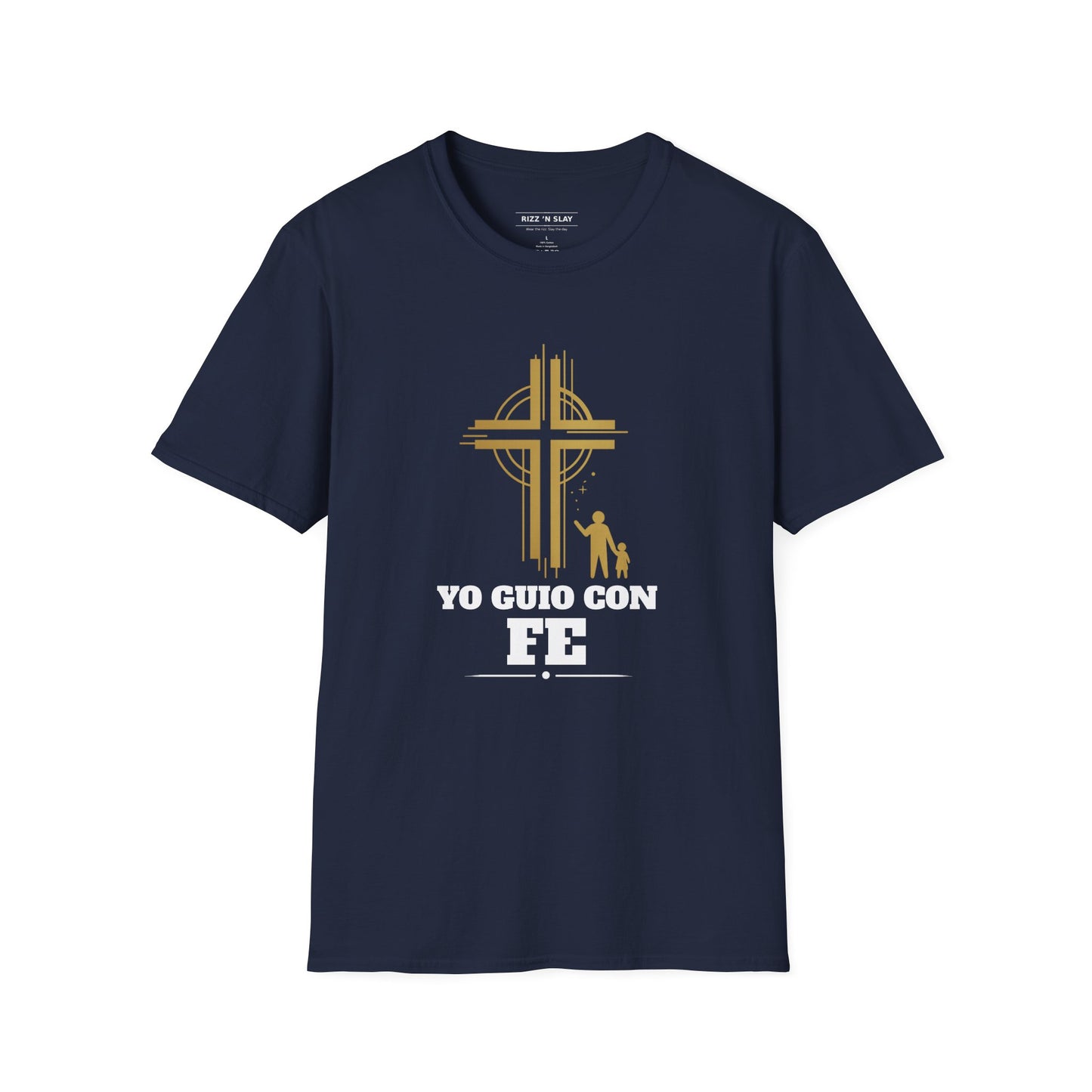 Yo Guío Con Fe T-Shirt — Camisa con Cruz Dorada para Líderes y Padres Cristianos