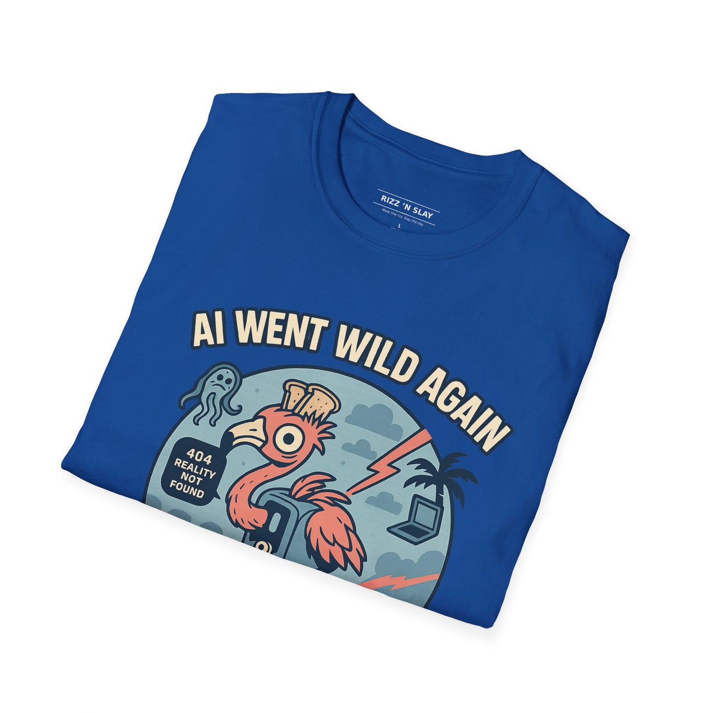AI Gone Wild T-Shirt, Quirky Flamingo Tee
