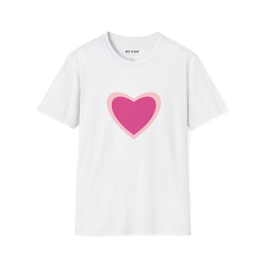 Pink Heart T‑Shirt — Cute Minimalist Valentine Tee