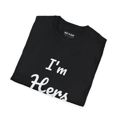 I'm Hers T-Shirt | Couples Shirt, Red Script Heart Design