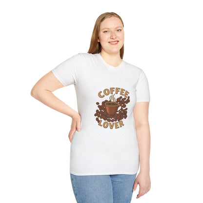 Coffee Lover T-Shirt — Vintage Steaming Cup & Beans Tee