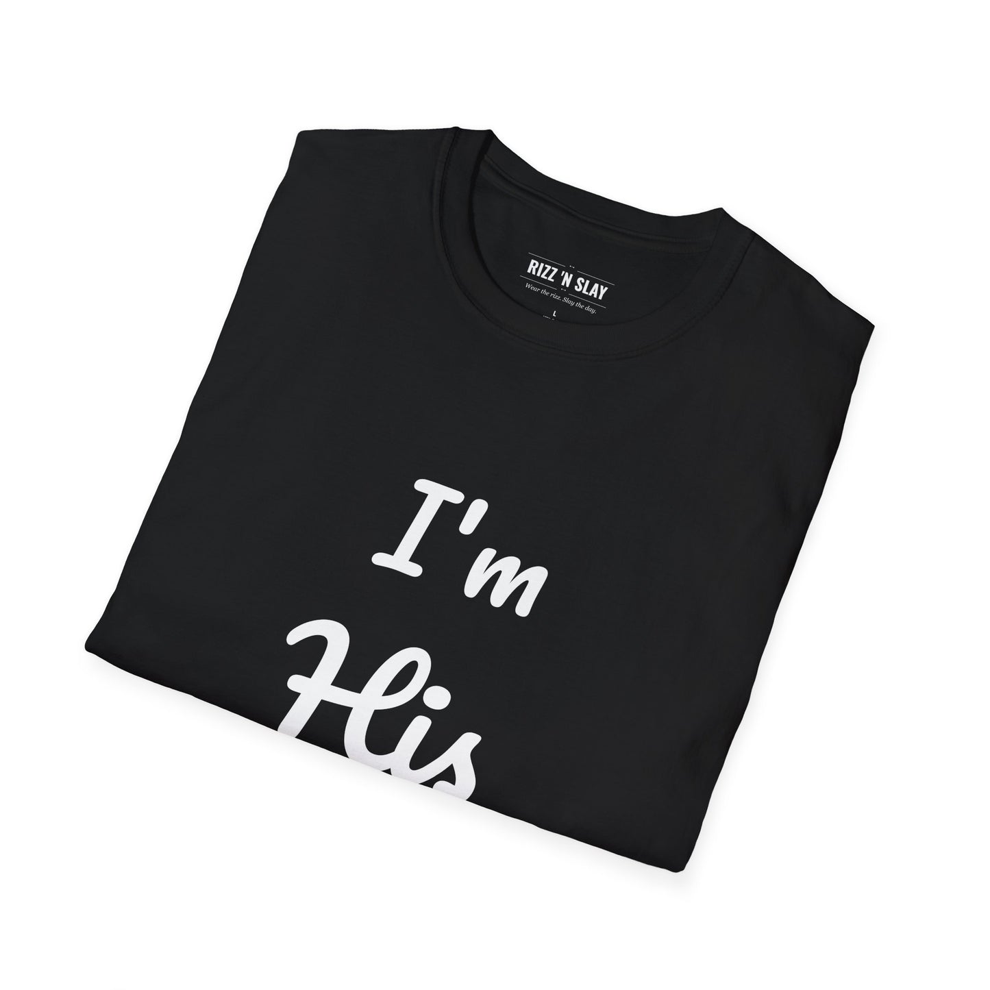 I'm His T-Shirt — Couples Valentine's Tee with Red Script & Heart Accent