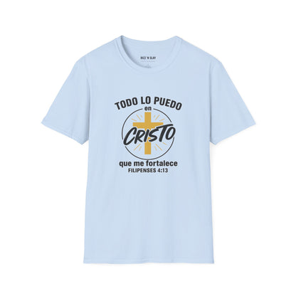Todo lo Puedo en Cristo - Camiseta Cristiana Filipenses 4:13, Playera de Fe, Inspiración Bíblica, Regalo Cristiano Unisex