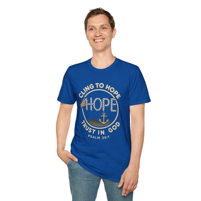 Cling to hope, trust in God - HOPE Anchor Tee — Christian Hope Rope & Anchor Graphic T-Shirt