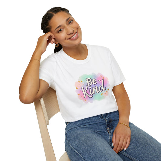 Be Kind Unisex Softstyle T-Shirt, Positive Vibe Tee, Casual Wear, Gift for Friends, Motivational Apparel, Everyday Essentials