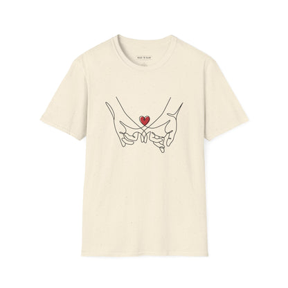 Best Friend Line Art T-Shirt - 'Unbreakable Bond' Minimal Heart Design - Galentine’s Day Minimalist Shirt