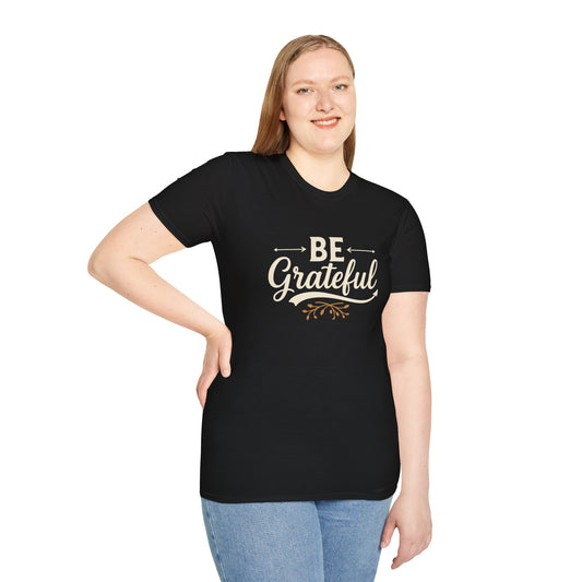 Grateful Unisex T-Shirt | Inspirational Tee for Everyday Wear, Gifts for Friends, Simple Style, Positive Vibes, Casual Apparel