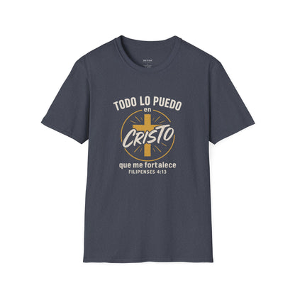 Todo lo Puedo en Cristo | Camiseta Cristiana Filipenses 4:13, Playera de Fe, Inspiración Bíblica, Regalo Cristiano Unisex