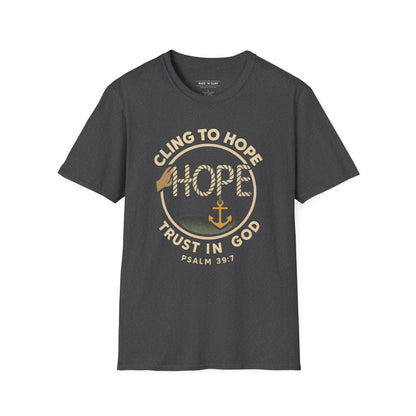 Cling to hope, trust in God - HOPE Anchor Tee — Christian Hope Rope & Anchor Graphic T-Shirt