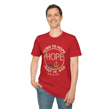 Cling to hope, trust in God - HOPE Anchor Tee — Christian Hope Rope & Anchor Graphic T-Shirt