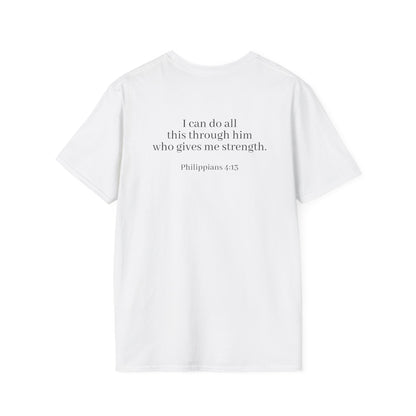 I can do all through Christ - Inspirational Christian T-Shirt, Religious Shirt, Faith Tee, Unisex Softstyle T-Shirt, Biblical Gift, Prayer Shirt, Philippians 4:13 Tee