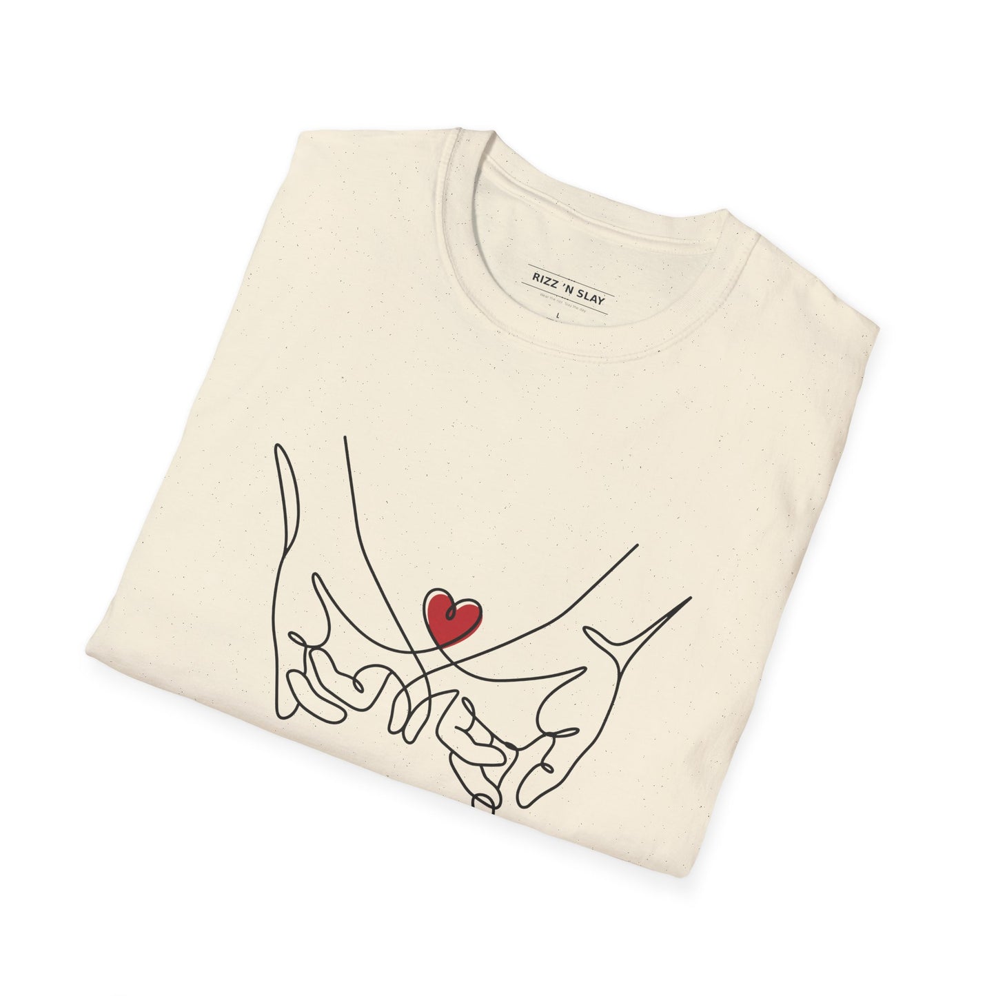 Best Friend Line Art T-Shirt - 'Unbreakable Bond' Minimal Heart Design - Galentine’s Day Minimalist Shirt