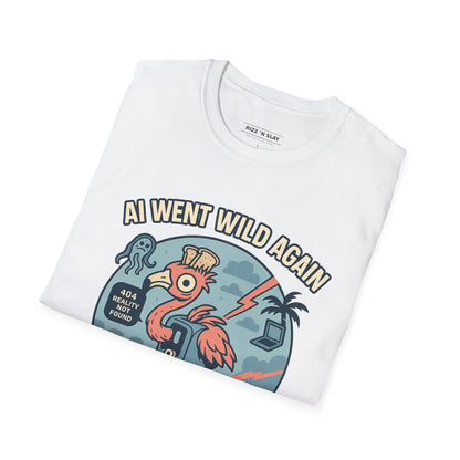 AI Gone Wild T-Shirt, Quirky Flamingo Tee