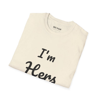 I'm Hers T-Shirt | Couples Shirt, Red Script Heart Design