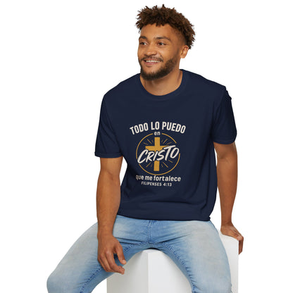 Todo lo Puedo en Cristo | Camiseta Cristiana Filipenses 4:13, Playera de Fe, Inspiración Bíblica, Regalo Cristiano Unisex