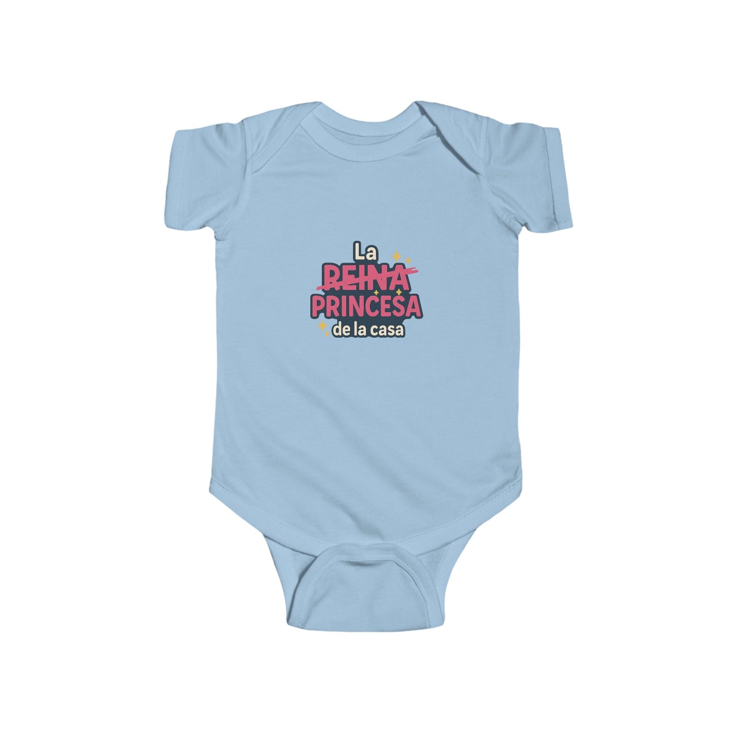 Infant Onesie - 'Reina' Tachado y 'Princesa' Destacado - Mensaje de Amor Familial - Ideal para Baby Shower y Sesiones de Fotos