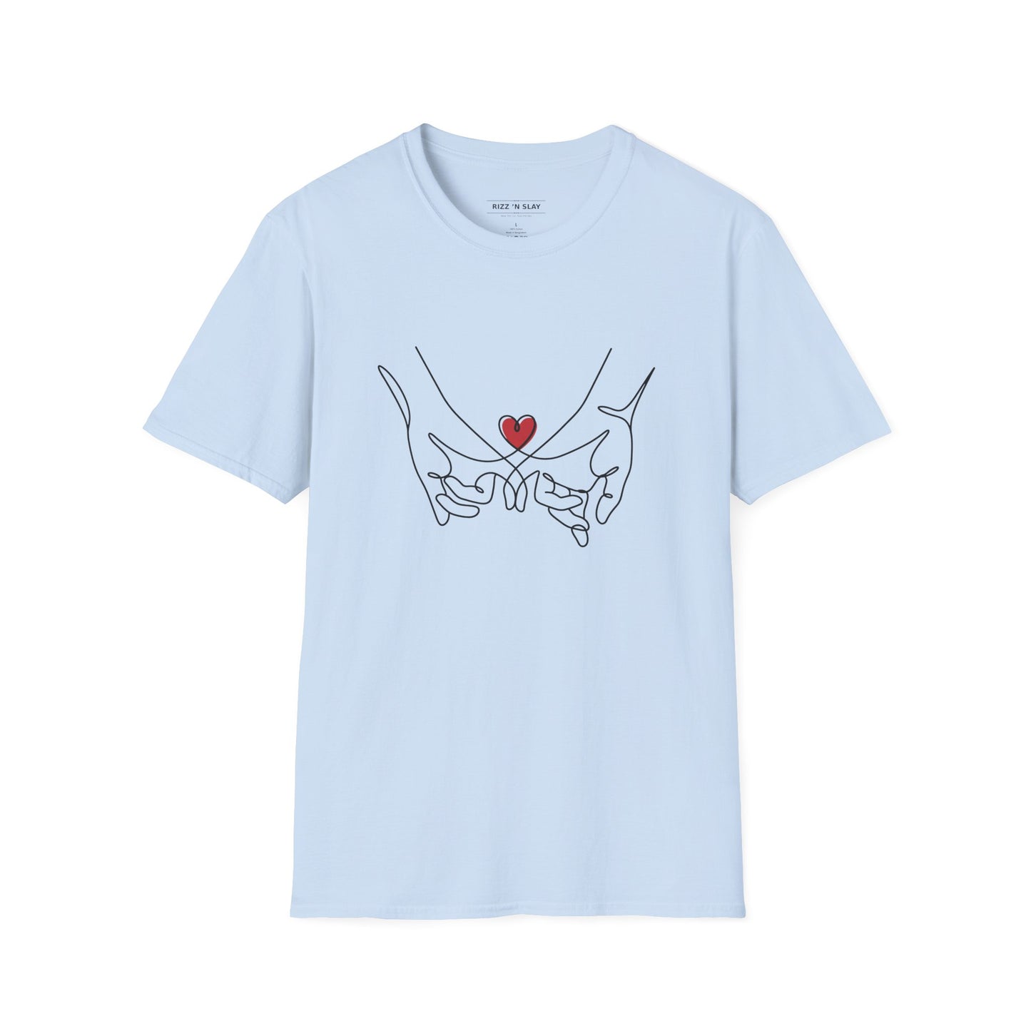Best Friend Line Art T-Shirt - 'Unbreakable Bond' Minimal Heart Design - Galentine’s Day Minimalist Shirt