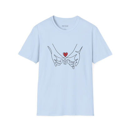 Best Friend Line Art T-Shirt - 'Unbreakable Bond' Minimal Heart Design - Galentine’s Day Minimalist Shirt