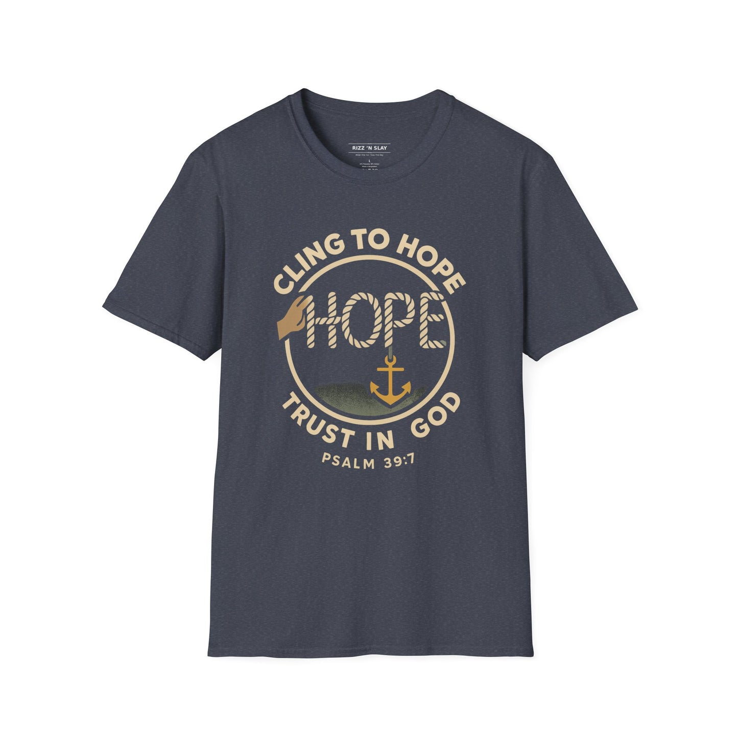 Cling to hope, trust in God - HOPE Anchor Tee — Christian Hope Rope & Anchor Graphic T-Shirt