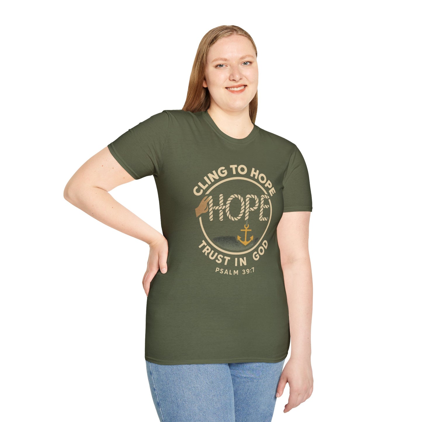 Cling to hope, trust in God - HOPE Anchor Tee — Christian Hope Rope & Anchor Graphic T-Shirt