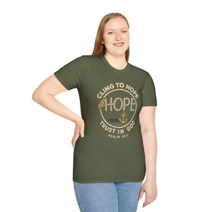 Cling to hope, trust in God - HOPE Anchor Tee — Christian Hope Rope & Anchor Graphic T-Shirt