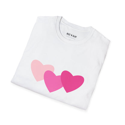 Minimalist Overlapping Hearts T‑Shirt — "Sometimes love doesn’t need words"