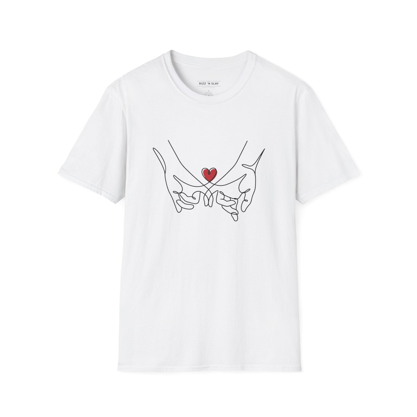 Best Friend Line Art T-Shirt - 'Unbreakable Bond' Minimal Heart Design - Galentine’s Day Minimalist Shirt