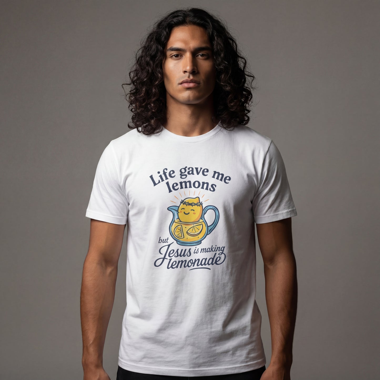 Life Gave Me Lemons But Jesus Is Making Lemonade Christian T-Shirt, Cute Inspirational Faith Tee, Funny Jesus Shirt for Women Men Youth