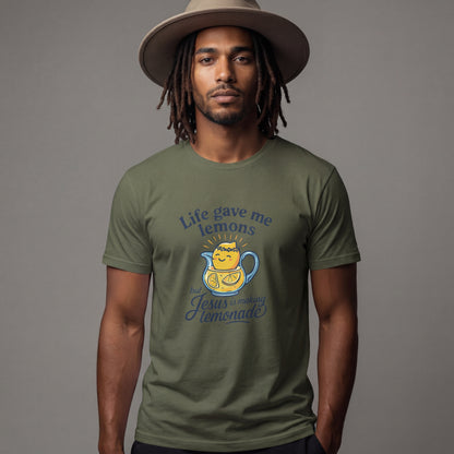Life Gave Me Lemons But Jesus Is Making Lemonade Christian T-Shirt, Cute Inspirational Faith Tee, Funny Jesus Shirt for Women Men Youth
